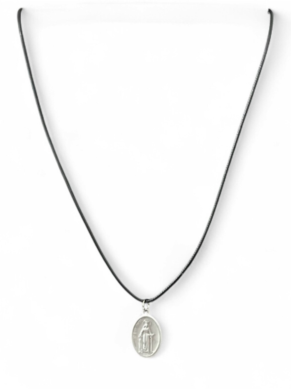 Vintage St Dymphna Medal Pendant Silver Tone Catholic Patron Saint Pray For Us